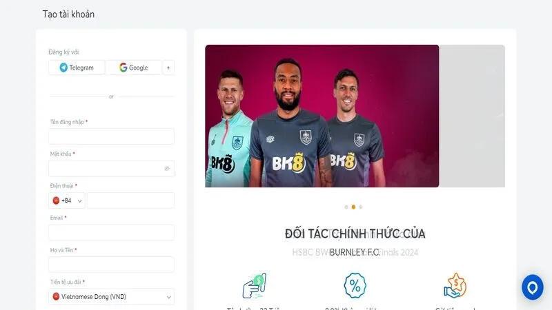 Hướng dẫn đăng ký tài khoản BK8 cho hội viên mới Hướng dẫn đăng ký tài khoản BK8 cho hội viên mới